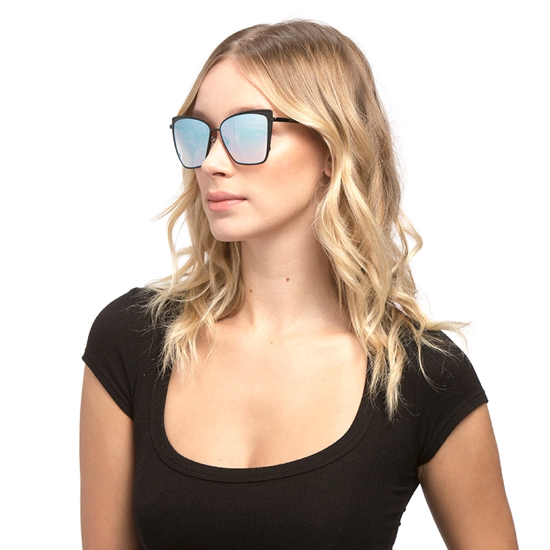 BECKY - BLACK   FLASH GREY GRADIENT SUNGLASSES