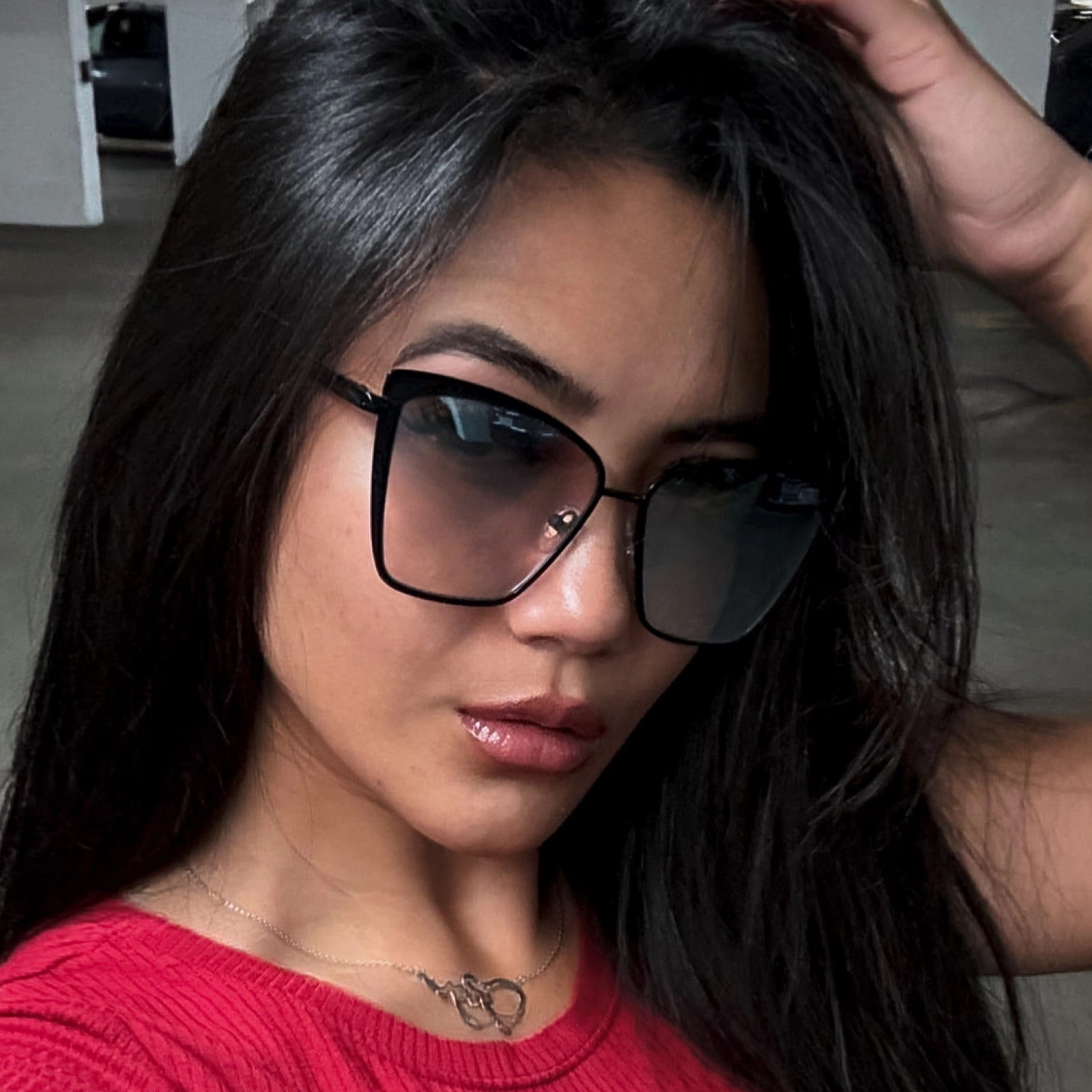 BECKY - BLACK   FLASH GREY GRADIENT SUNGLASSES
