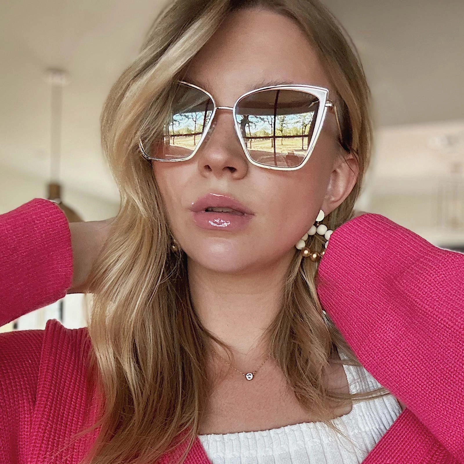 BECKY - GOLD   FLASH BROWN GRADIENT SUNGLASSES