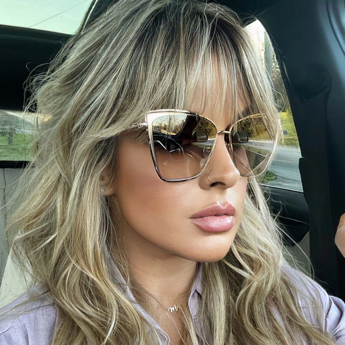 BECKY - GOLD   FLASH BROWN GRADIENT SUNGLASSES
