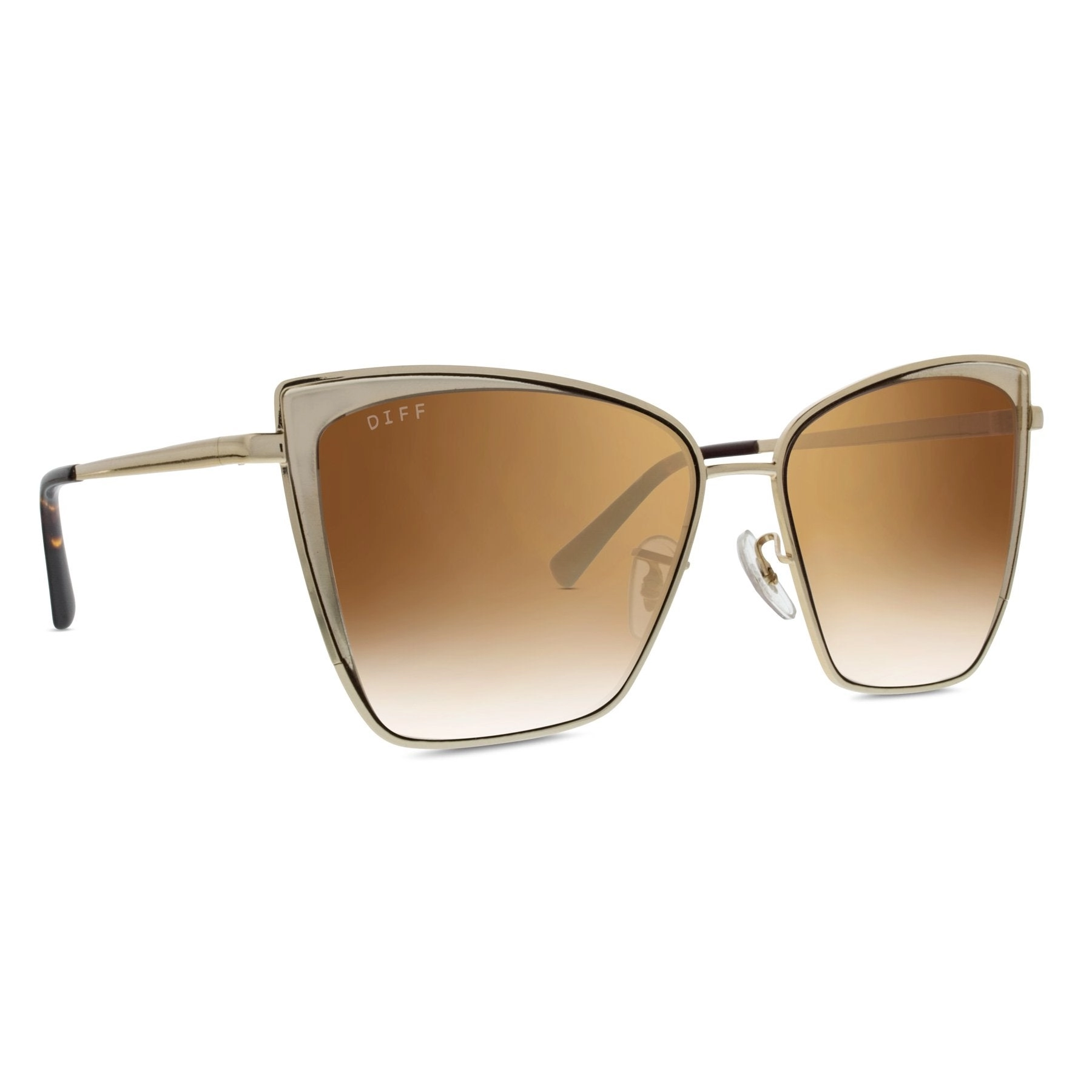 BECKY - GOLD   FLASH BROWN GRADIENT SUNGLASSES