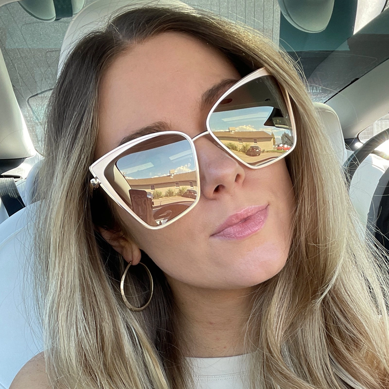 BECKY - GOLD   FLASH BROWN GRADIENT SUNGLASSES