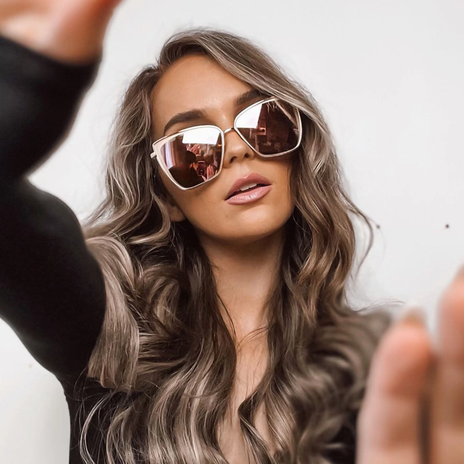 BECKY - GOLD   FLASH BROWN GRADIENT SUNGLASSES
