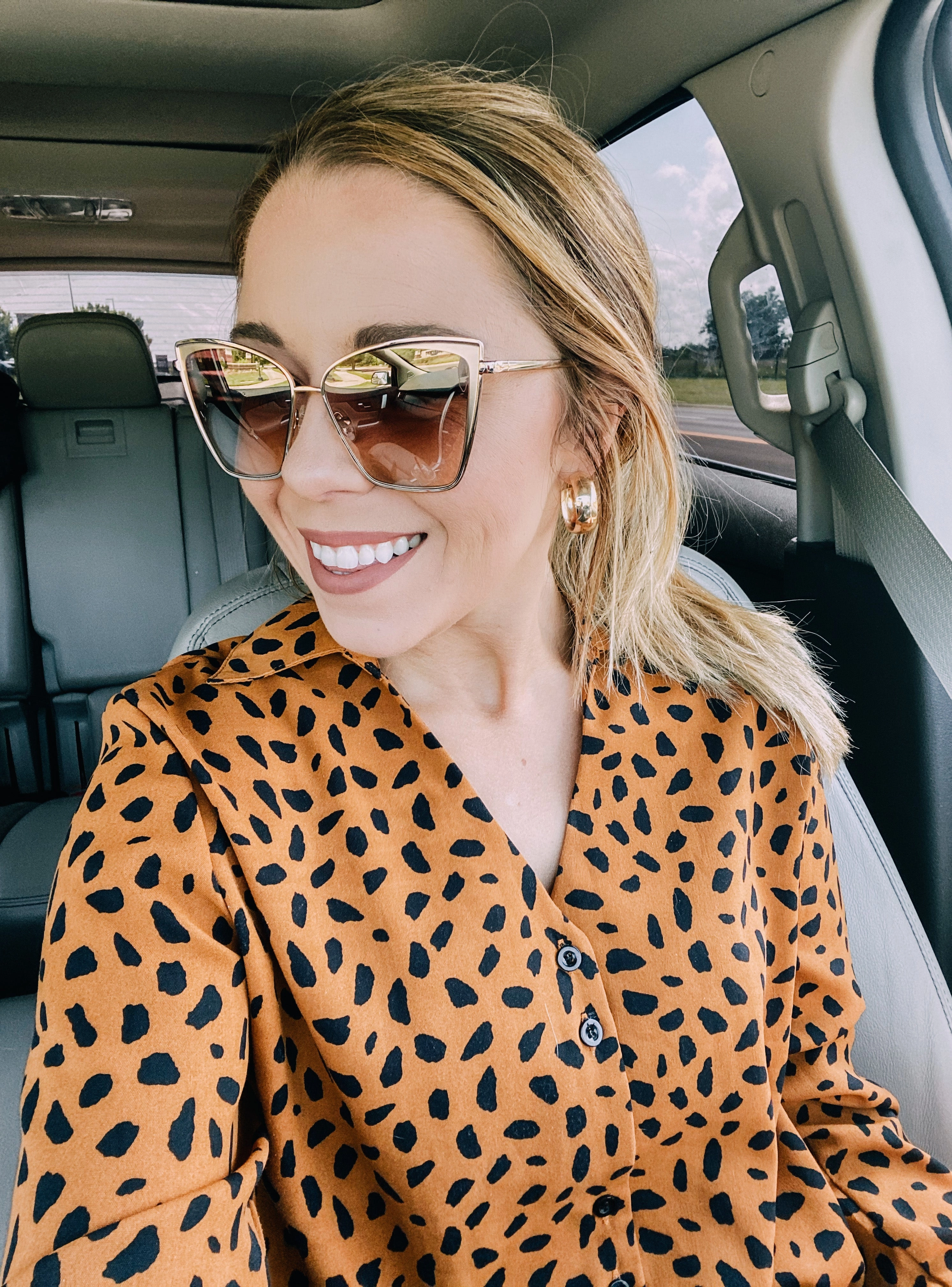 BECKY - GOLD   FLASH BROWN GRADIENT SUNGLASSES
