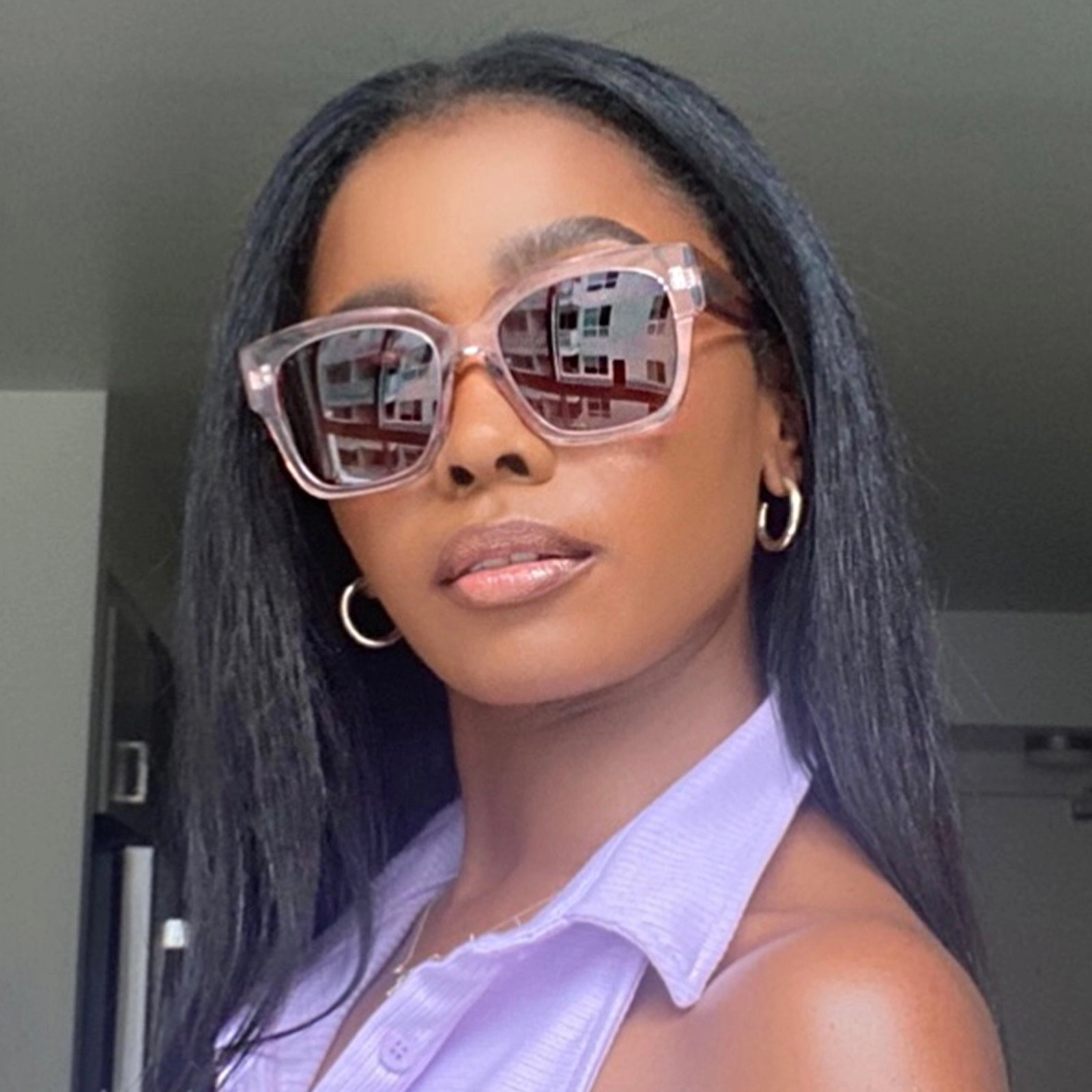 BELLA II - LIGHT PINK CRYSTAL   BROWN GRADIENT SUNGLASSES