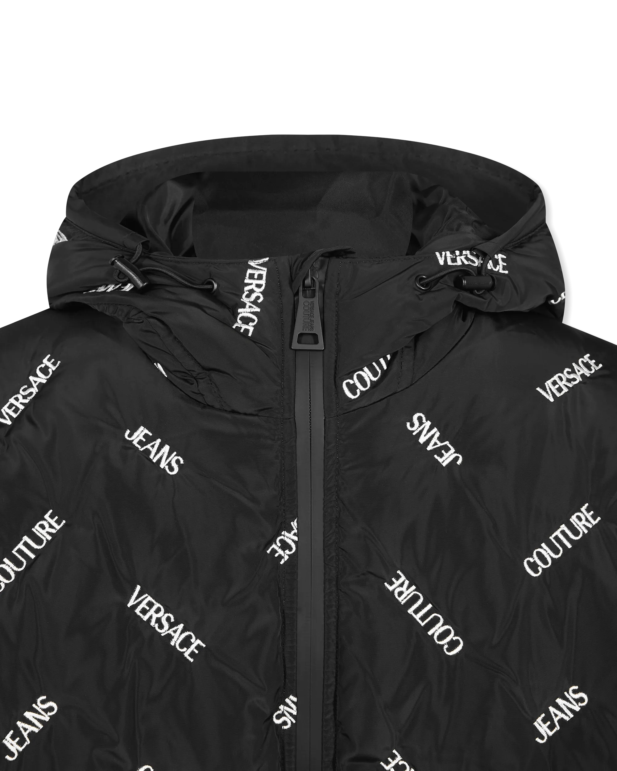 Chevron Logo Print Puffer Jacket