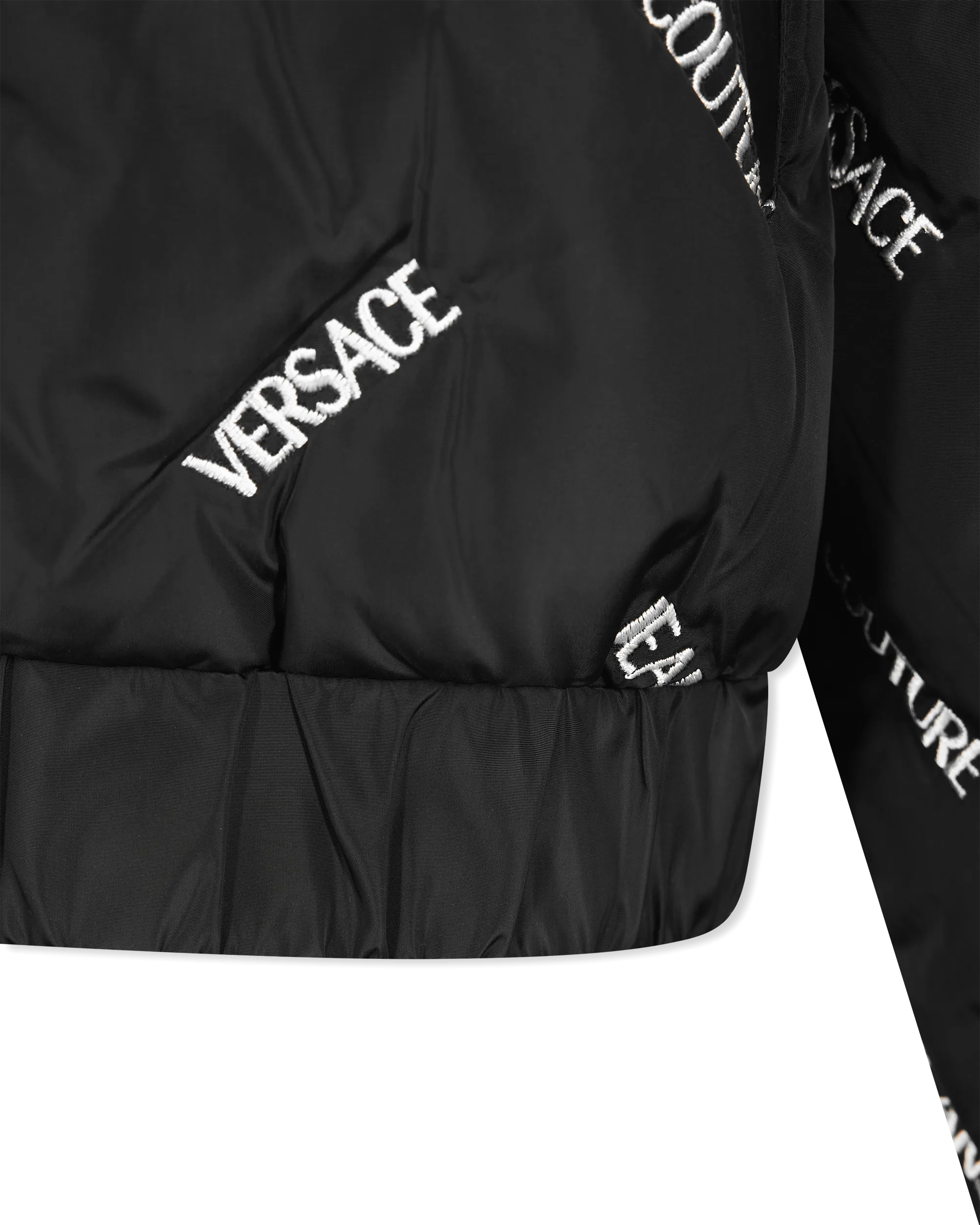 Chevron Logo Print Puffer Jacket