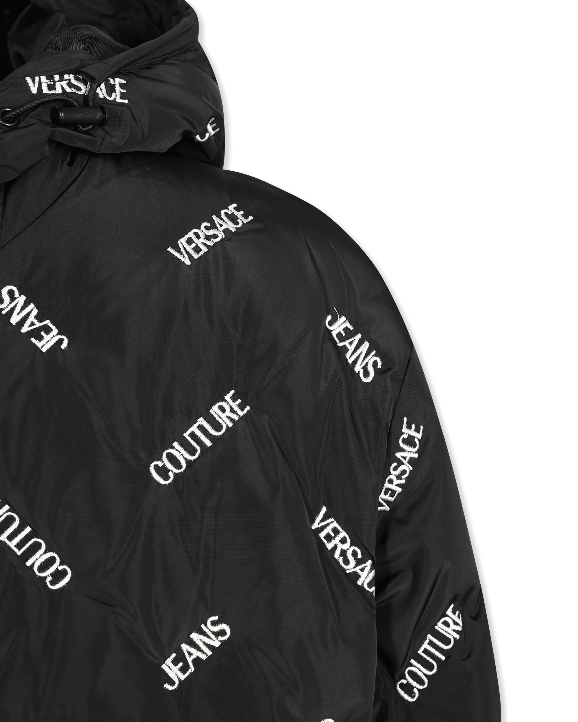 Chevron Logo Print Puffer Jacket