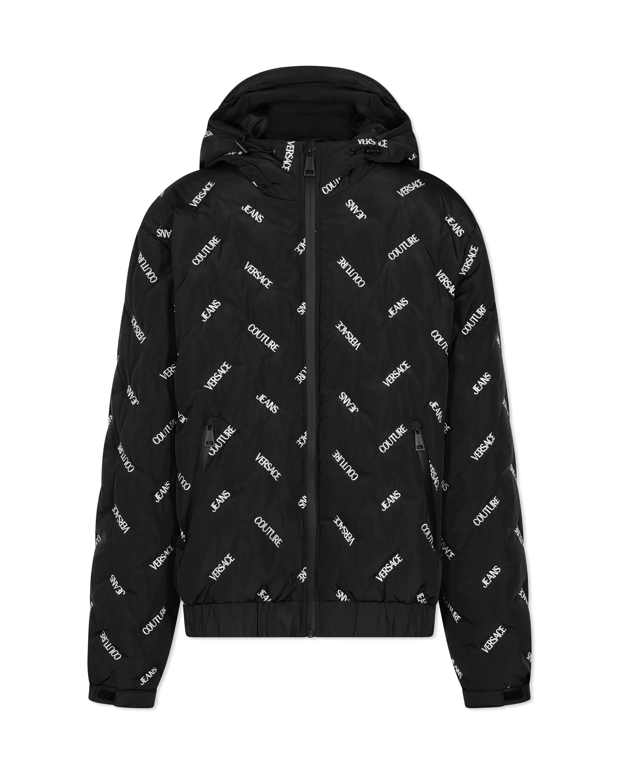 Chevron Logo Print Puffer Jacket
