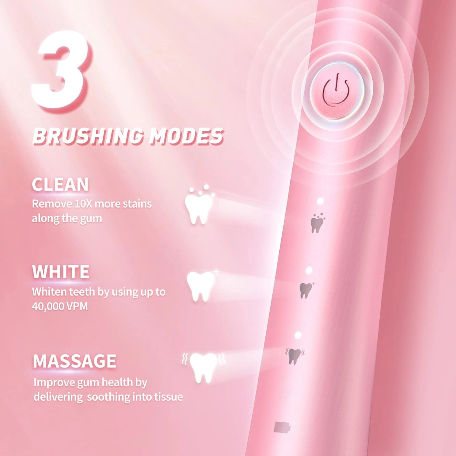 Electric Toothbrush for Adults with Holder and 10 Brush Heads, Rechargeable Toothbrush Electric Fast 2 Hr Charge Last 35 Days, 40000 VPM and 3 Modes,Smart Timer