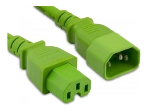 ENET - Power cable - IEC 60320 C14 to IEC 60320 C15 - 15 A - 5 ft - green C14C15-GN-5F-ENC