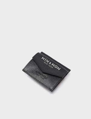 Felix Black Leather Cardholder - All Over Eyes Embroidery