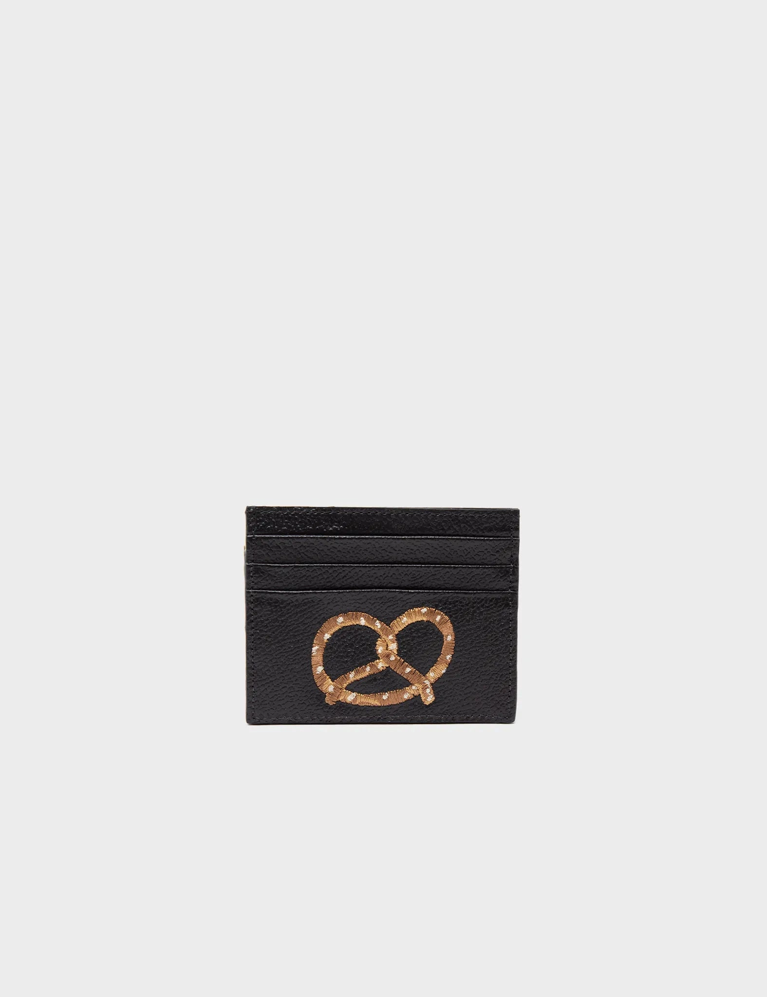 Felix Yellow and Gray Leather Cardholder - Eye Love New York Embroidery