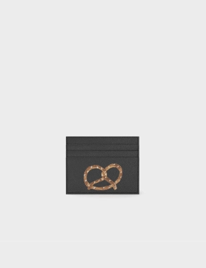 Felix Yellow and Gray Leather Cardholder - Eye Love New York Embroidery