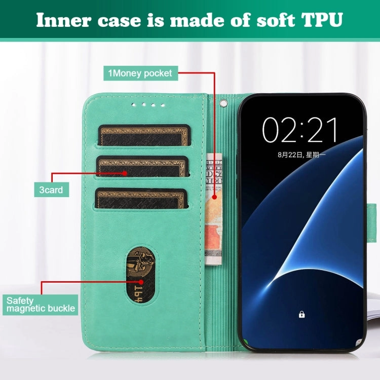 For Xiaomi Mi 11 Embossed Big Small Concentric Squares Pattern Horizontal Flip Leather Case with