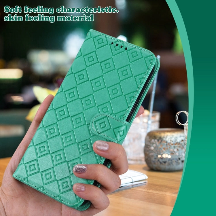 For Xiaomi Mi 11 Embossed Big Small Concentric Squares Pattern Horizontal Flip Leather Case with