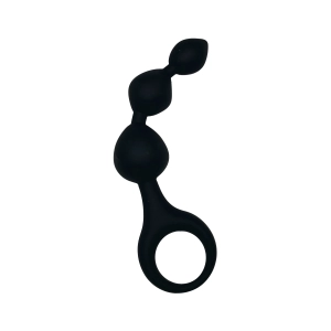 Hook N' Up Beaded Butt Plug - Black