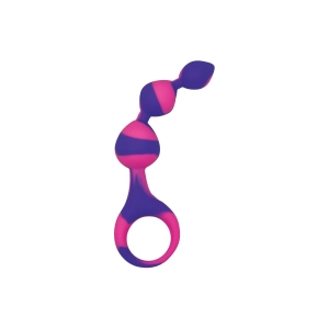 Hook N' Up Beaded Butt Plug - Swirl Pink