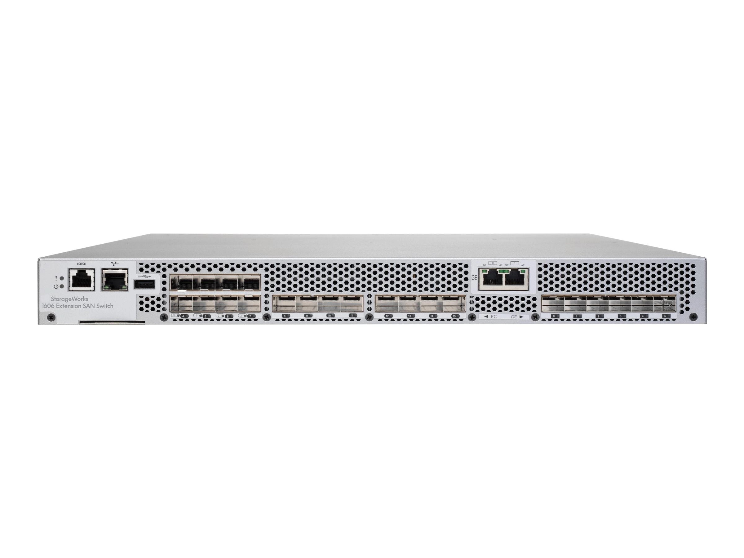HPE 1606 Base Extension SAN - Switch - managed - 4 x 8Gb Fibre Channel SFP    2 x Gigabit SFP - back to front airflow - rack-mountable AP862DR#05Y