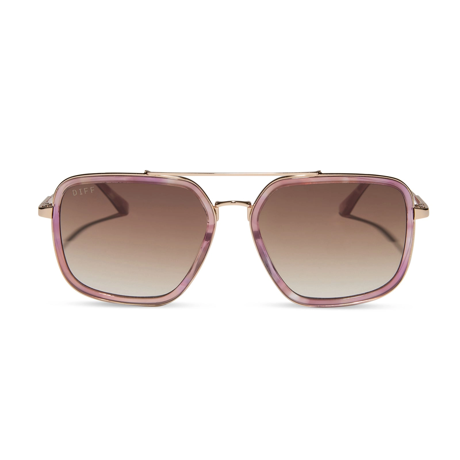 JORDAN - GOLD   FLEUR TORTOISE TEMPLE TIPS   BROWN GRADIENT SUNGLASSES