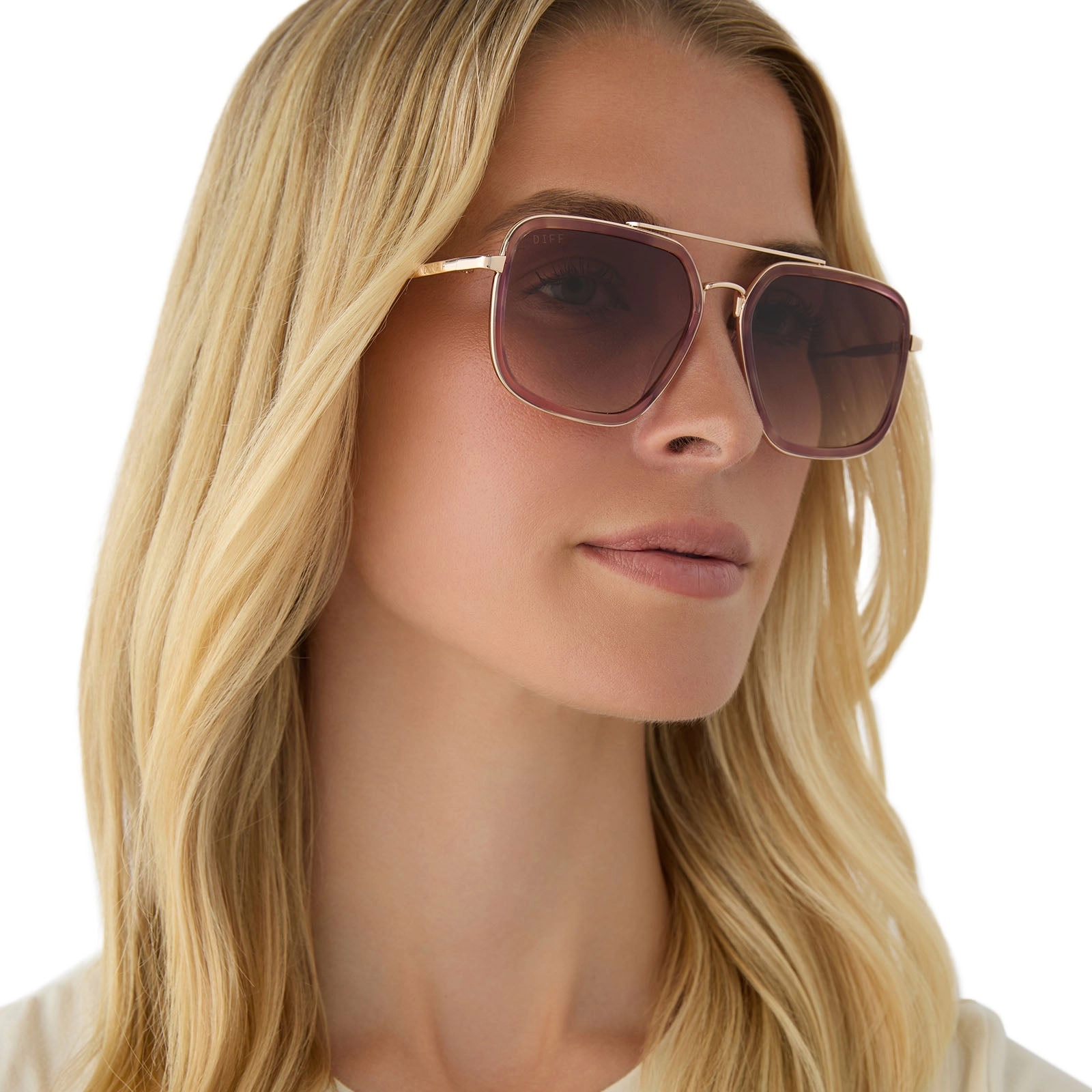 JORDAN - GOLD   FLEUR TORTOISE TEMPLE TIPS   BROWN GRADIENT SUNGLASSES