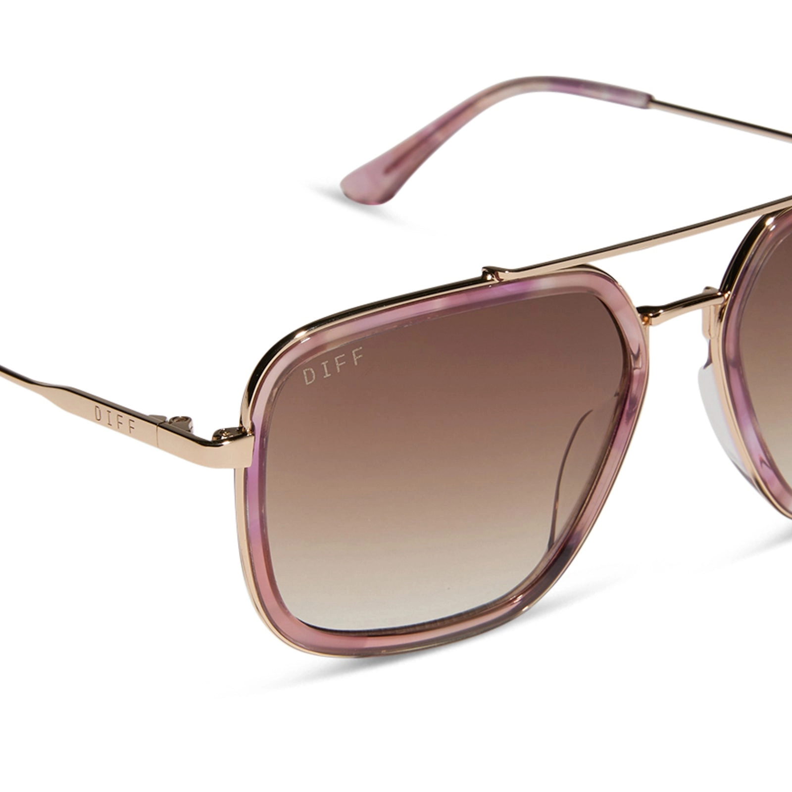 JORDAN - GOLD   FLEUR TORTOISE TEMPLE TIPS   BROWN GRADIENT SUNGLASSES