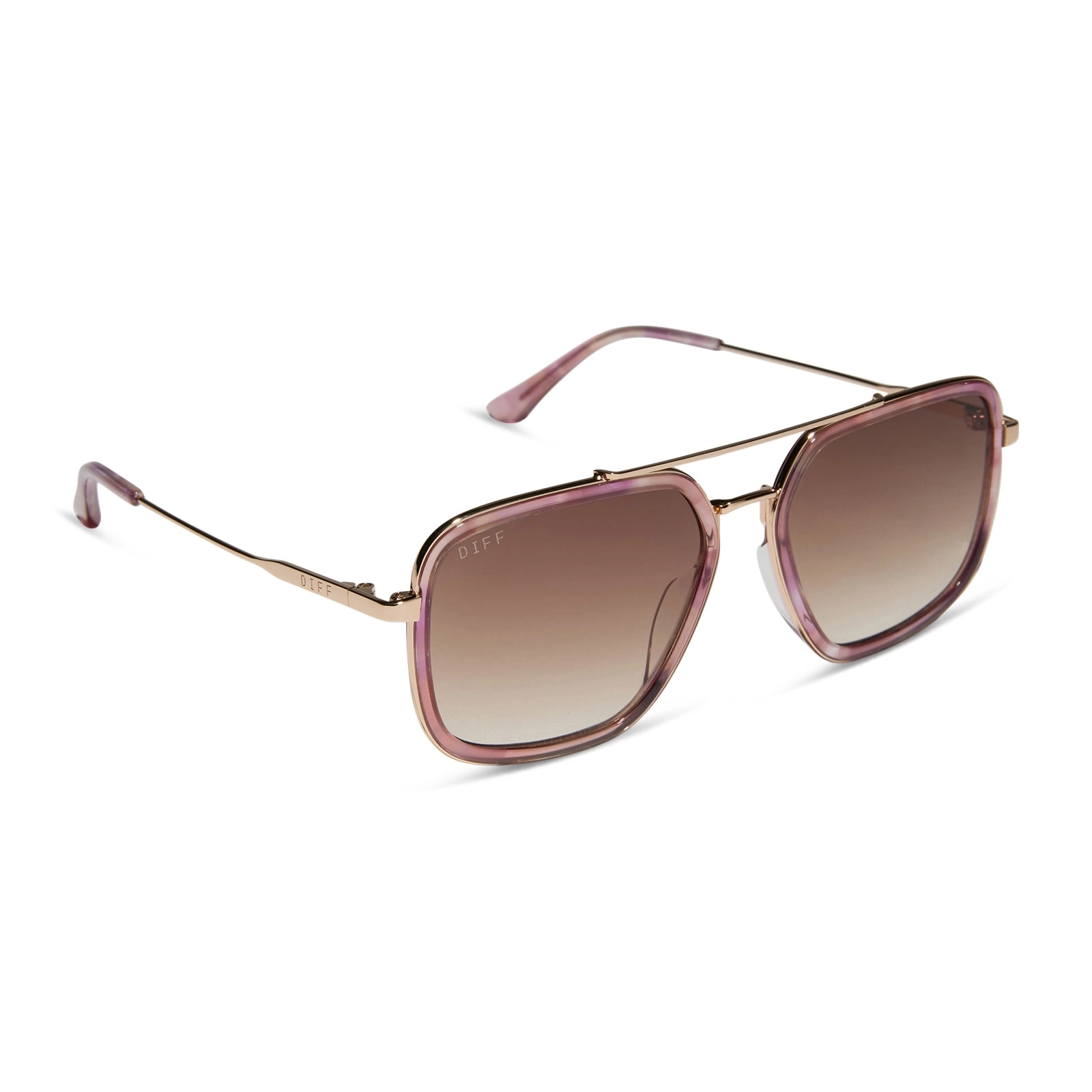 JORDAN - GOLD   FLEUR TORTOISE TEMPLE TIPS   BROWN GRADIENT SUNGLASSES