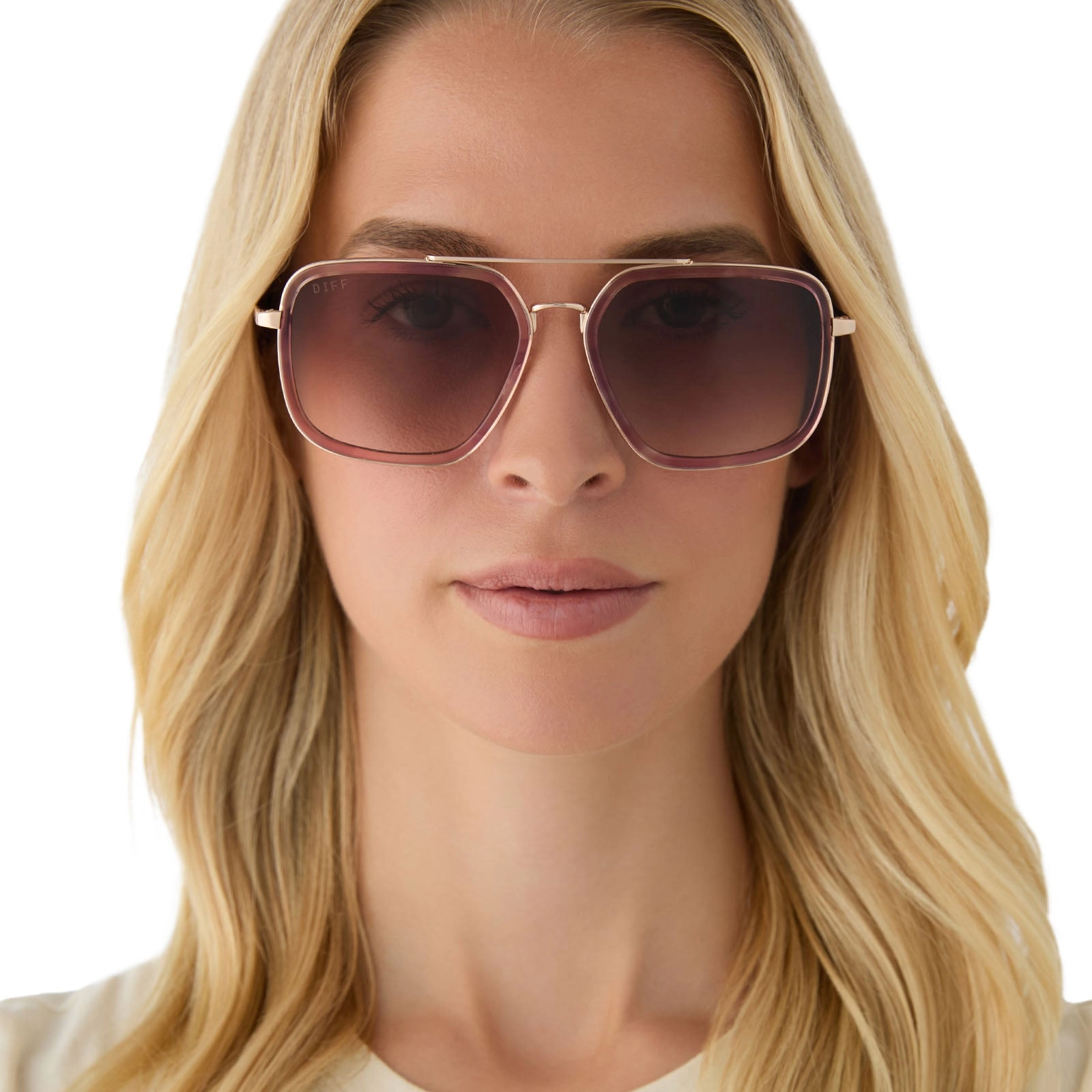 JORDAN - GOLD   FLEUR TORTOISE TEMPLE TIPS   BROWN GRADIENT SUNGLASSES