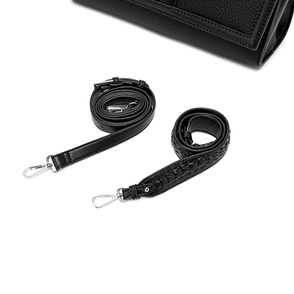 Krista Vegan Leather  Shoulder Bag | Black Pebbled