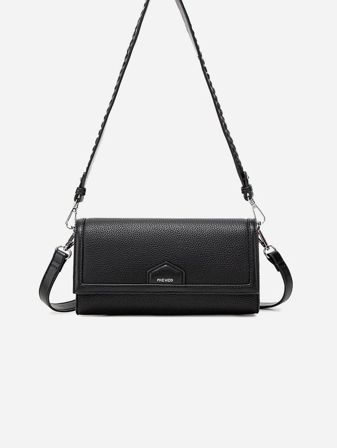 Krista Vegan Leather  Shoulder Bag | Black Pebbled