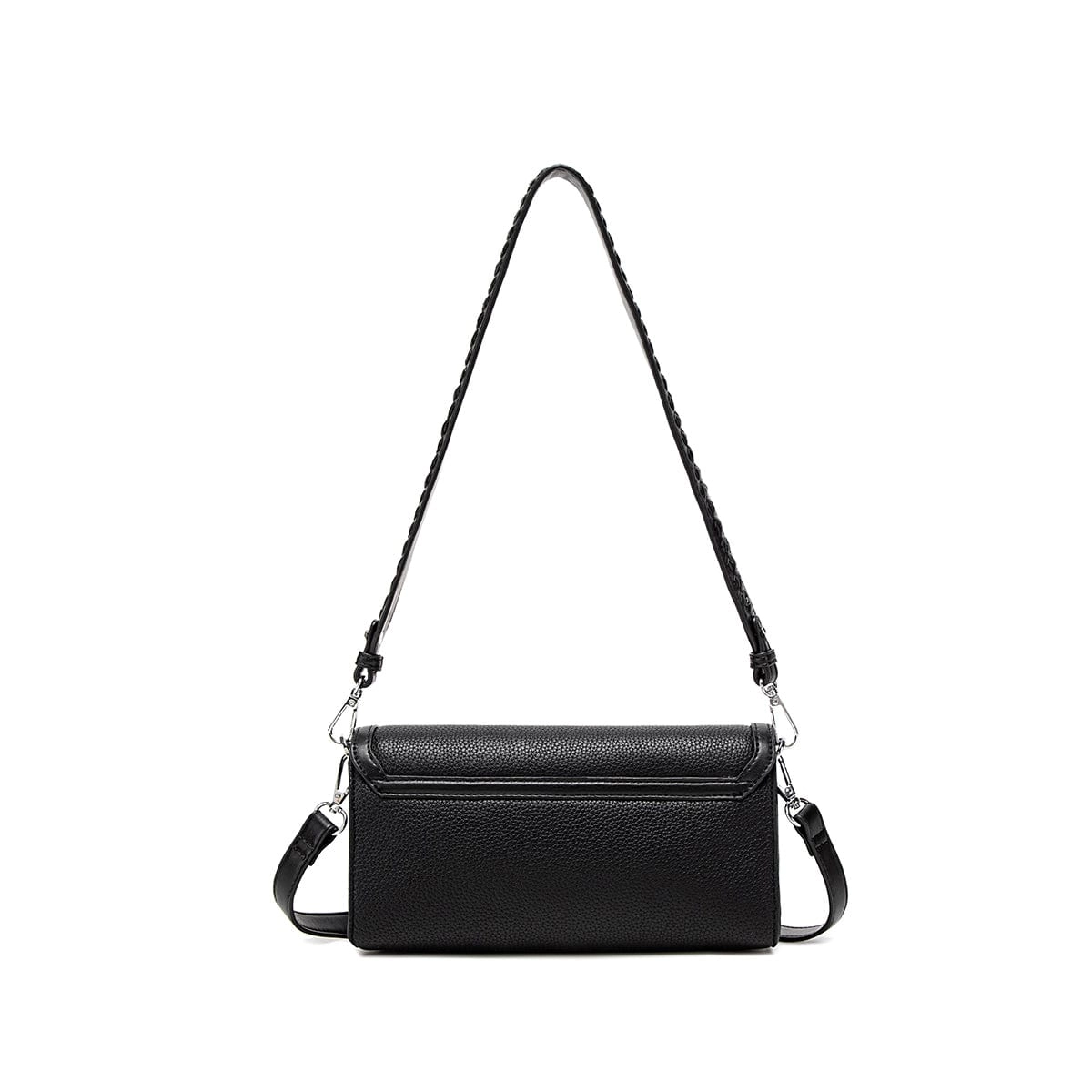 Krista Vegan Leather  Shoulder Bag | Black Pebbled
