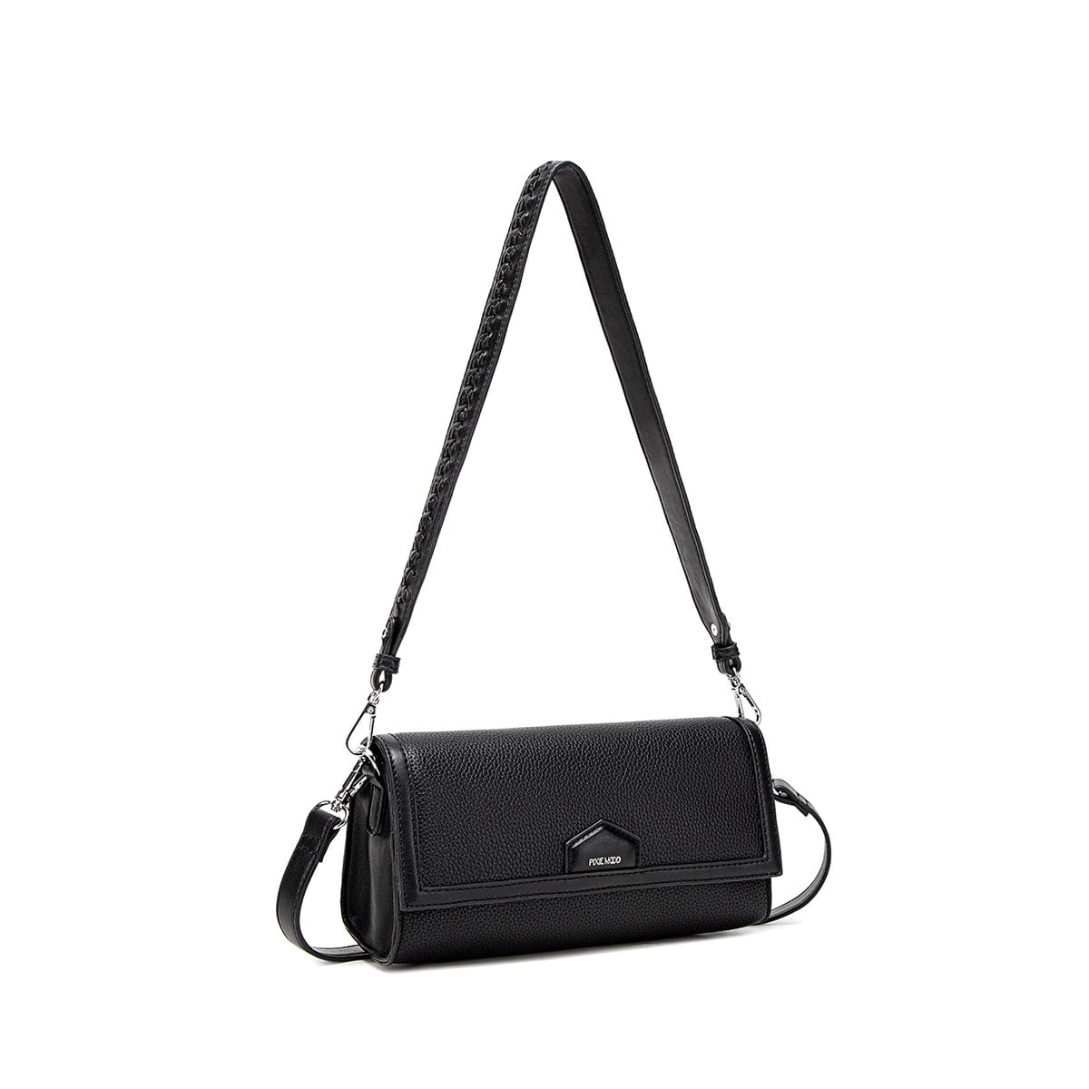 Krista Vegan Leather  Shoulder Bag | Black Pebbled