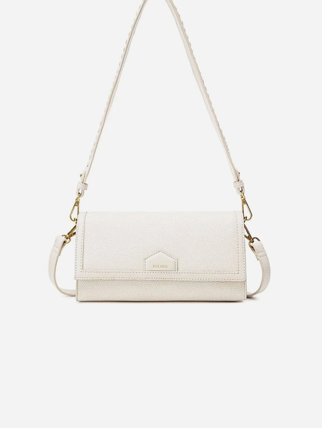 Krista Vegan Leather  Shoulder Bag | Coconut Cream Pebbled