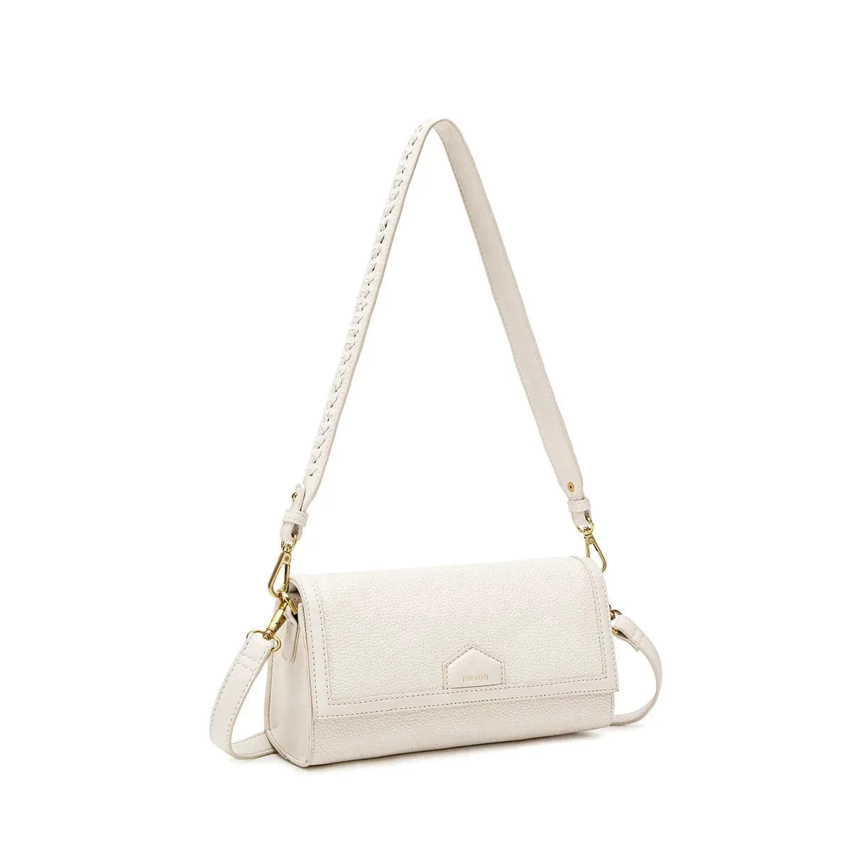 Krista Vegan Leather  Shoulder Bag | Coconut Cream Pebbled
