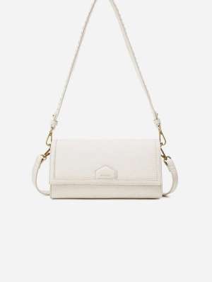 Krista Vegan Leather  Shoulder Bag | Coconut Cream Pebbled