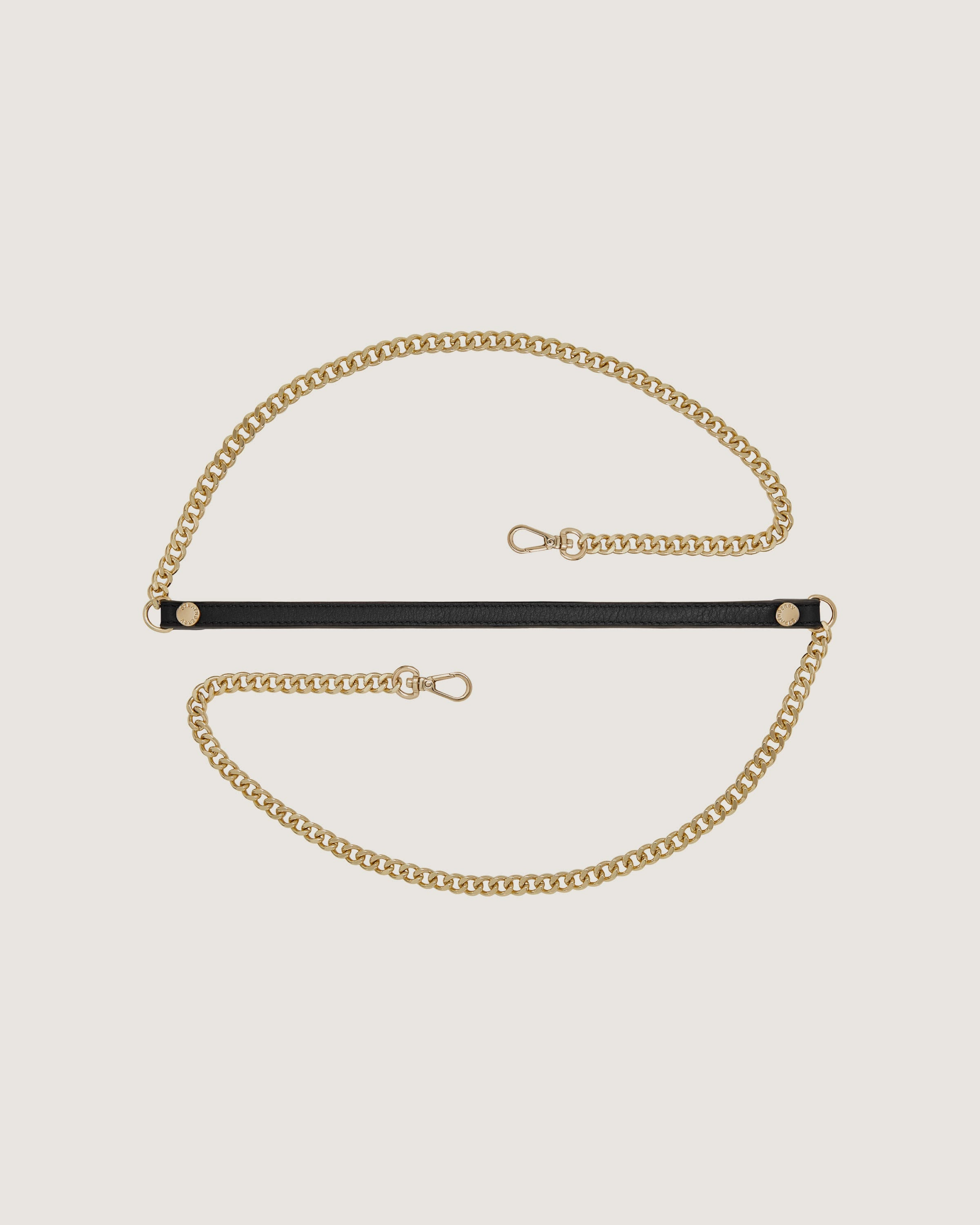 Leather and Chain Strap - Black