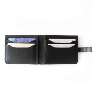 Leather Bifold Wallet - Black