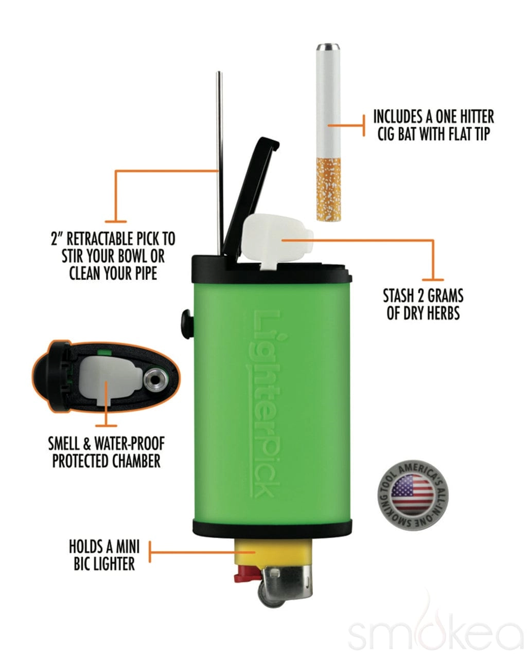 LighterPick All-in-One Waterproof Smoking Dugout