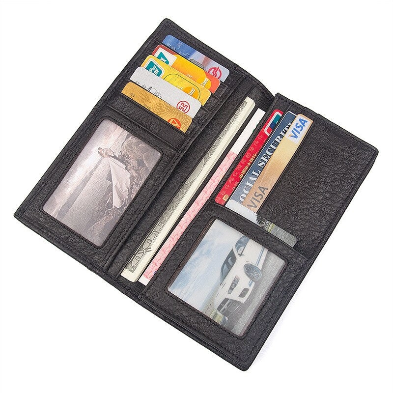 Long Wallets For Men Genuine Leather