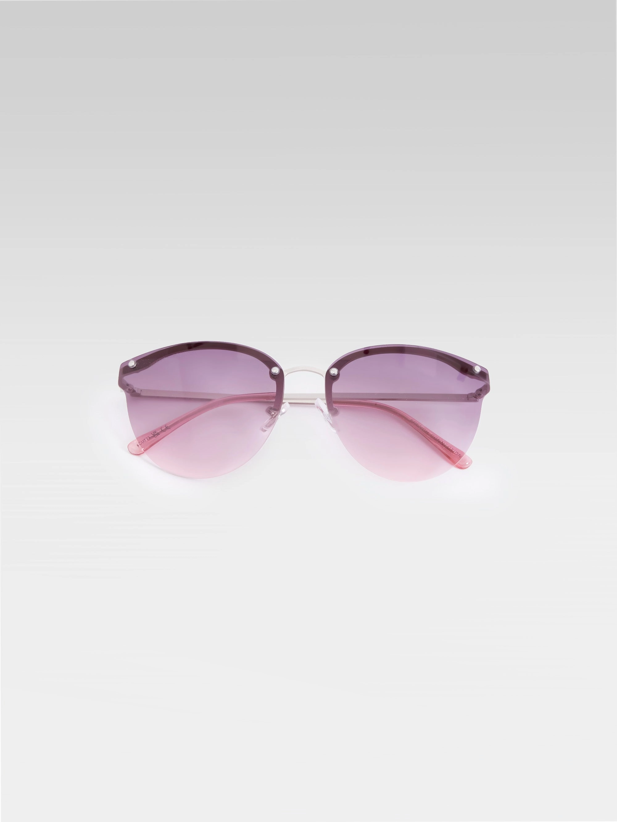Metal Cat Eye Rimless Sunglasses