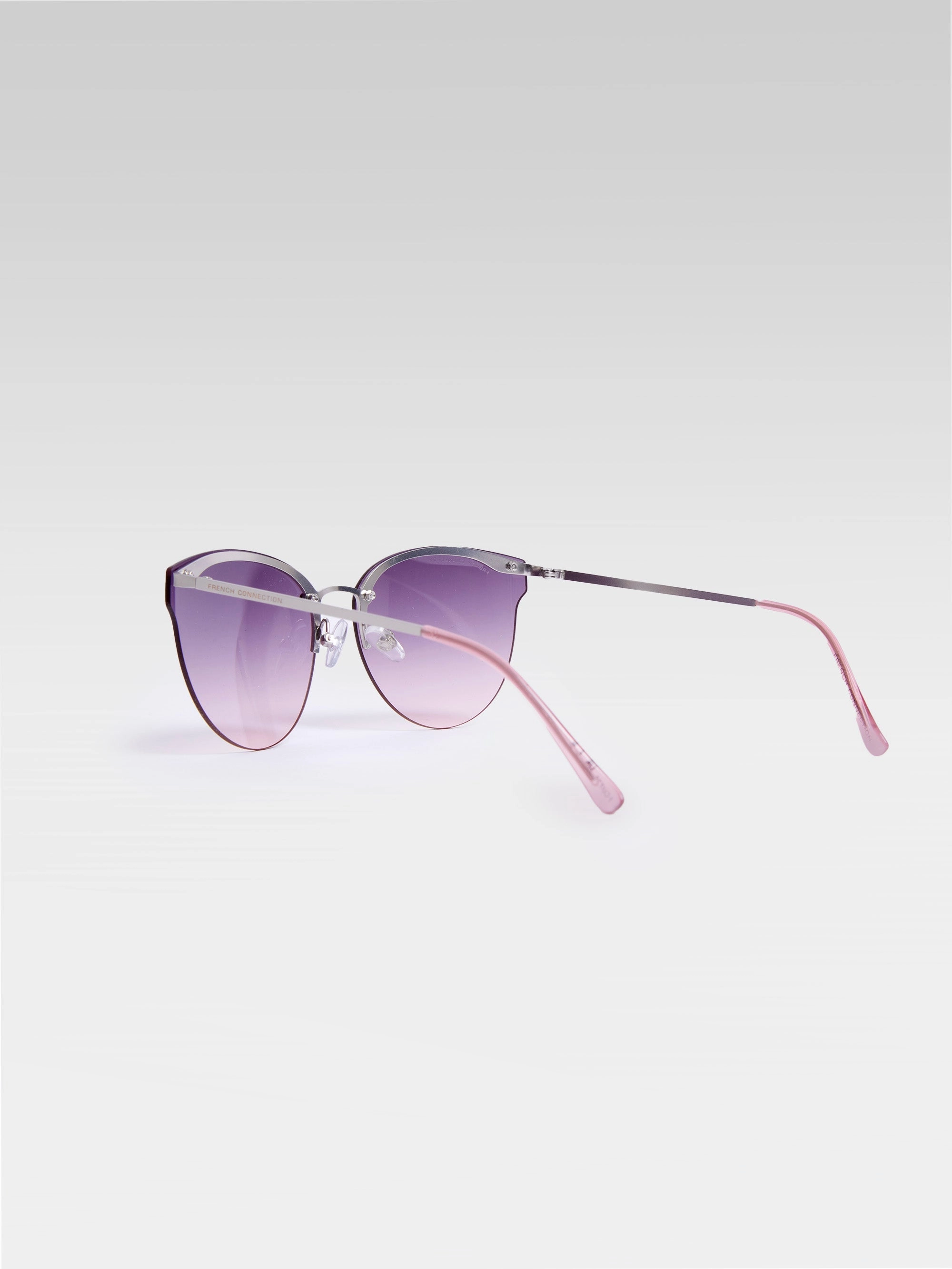 Metal Cat Eye Rimless Sunglasses