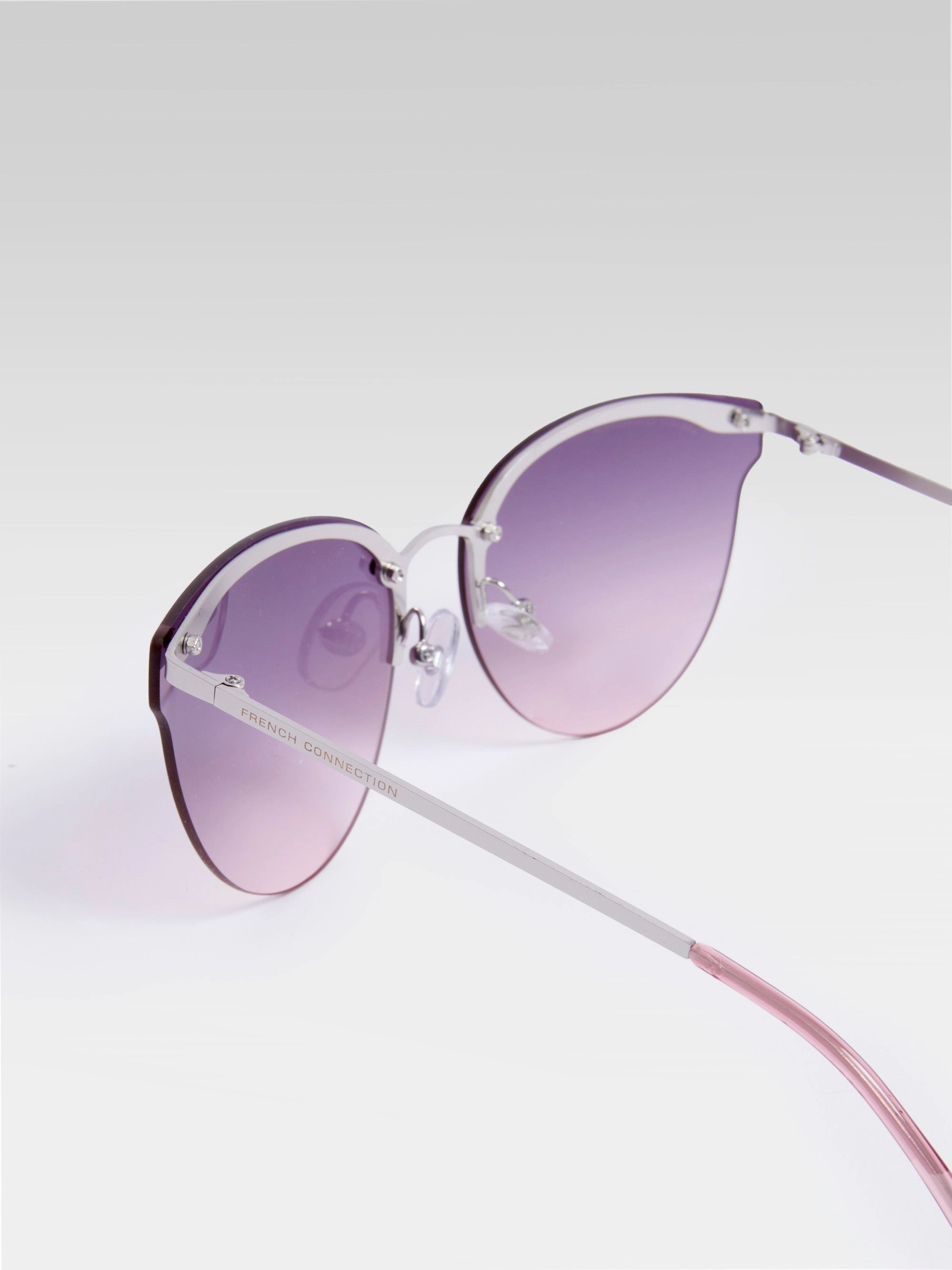 Metal Cat Eye Rimless Sunglasses