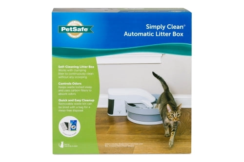 PetSafe Simply Clean Self-Cleaning Cat Litter Box - Automatic Litter Box for Cats - Works with Clumping Cat Litter