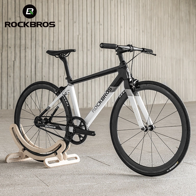 ROCKBROS T700 Carbon Fiber Aerodynamic Flat Road Bike V-brake Leisure City Bike Grey  Dark Blue