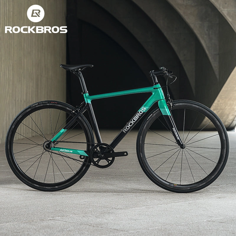 ROCKBROS T700 Carbon Fiber Aerodynamic Flat Road Bike V-brake Leisure City Bike Grey  Dark Blue