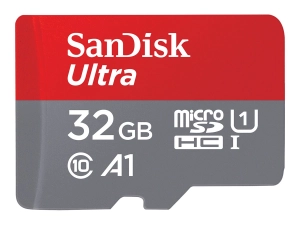 SanDisk Ultra - Flash memory card (microSDHC to SD adapter included) - 32 GB - A1 / UHS-I U1 / Class10 - microSDHC UHS-I (pack SDSQUA4-032G-GN6MT-2PK