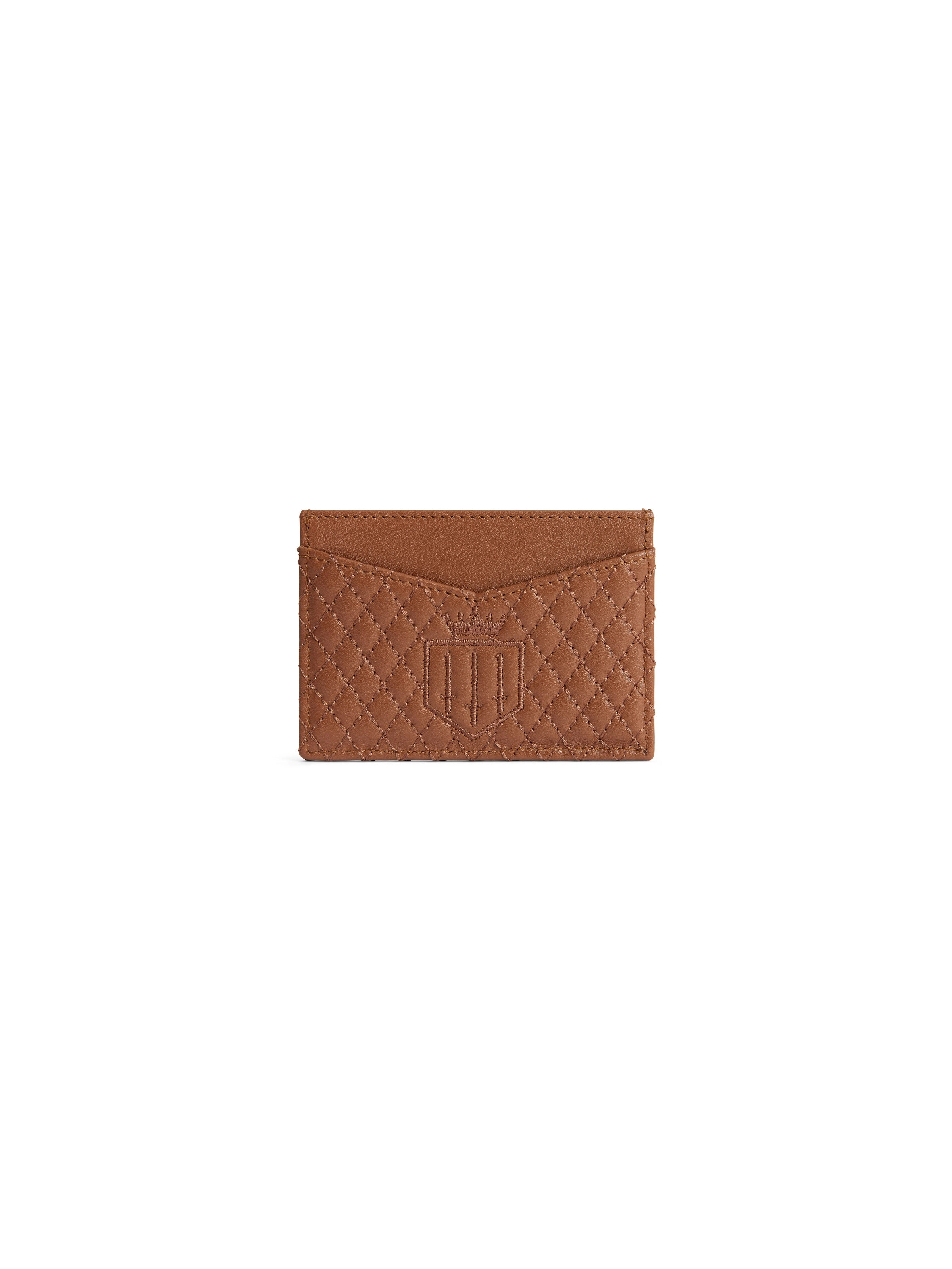 Signature Card Holder - Quilted Tan Leather