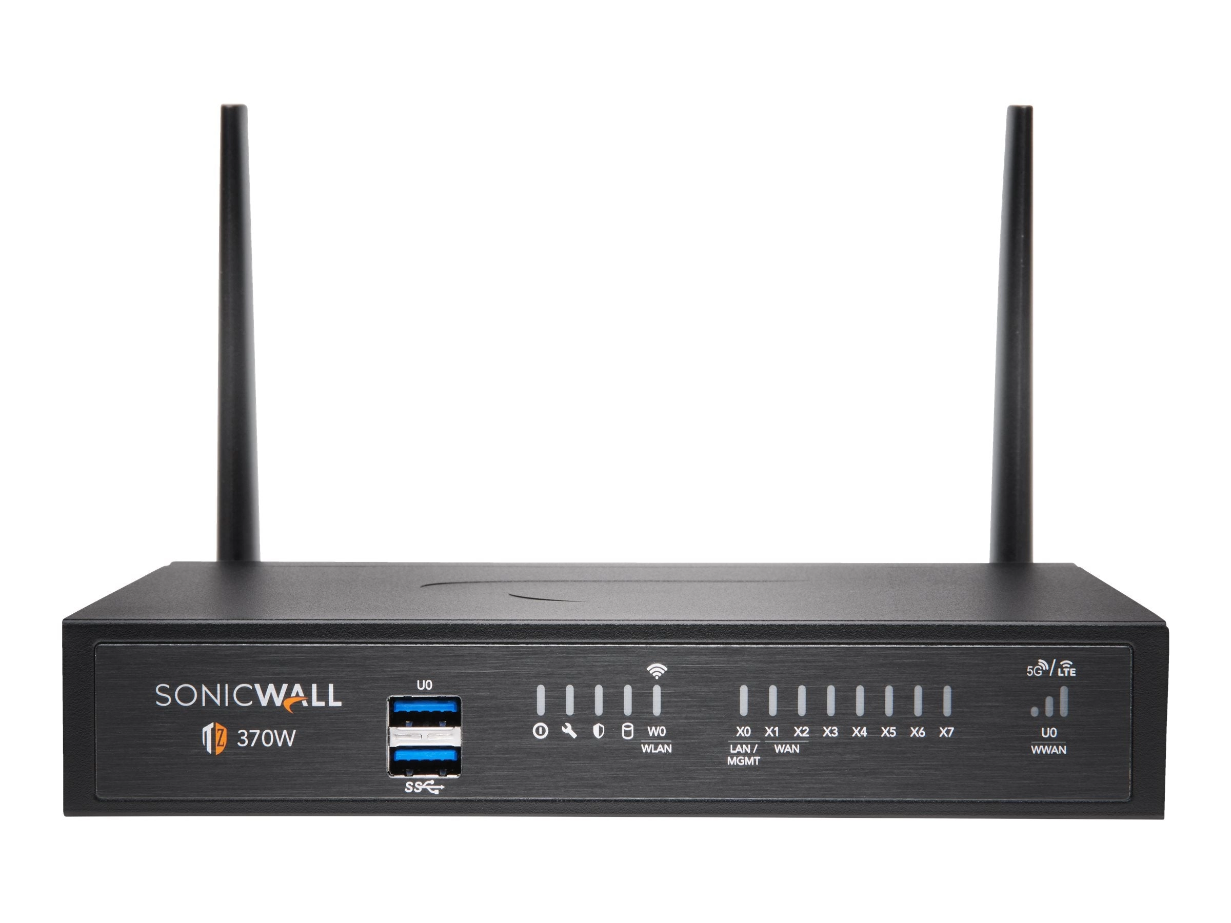 SonicWall TZ370W - Threat Edition - security appliance - 1GbE - Wi-Fi 5 - 2.4 GHz, 5 GHz - SonicWALL Secure Upgrade Plus Program 02-SSC-7303