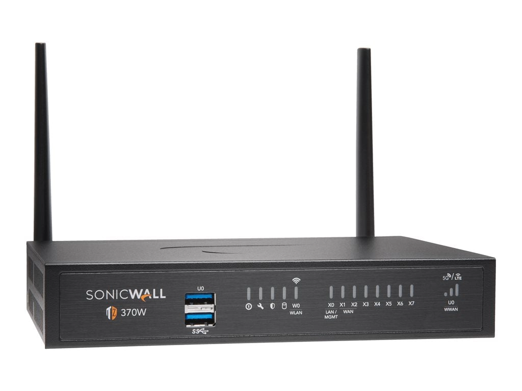 SonicWall TZ370W - Threat Edition - security appliance - 1GbE - Wi-Fi 5 - 2.4 GHz, 5 GHz - SonicWALL Secure Upgrade Plus Program 02-SSC-7303