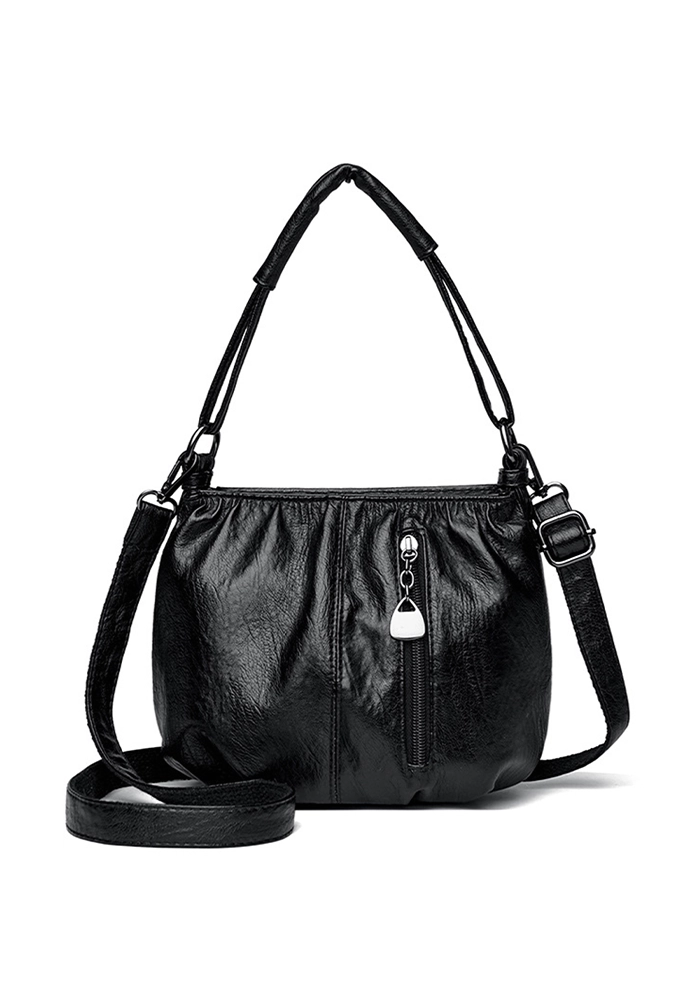 Stylish Compact Brown PU Leather Handbag